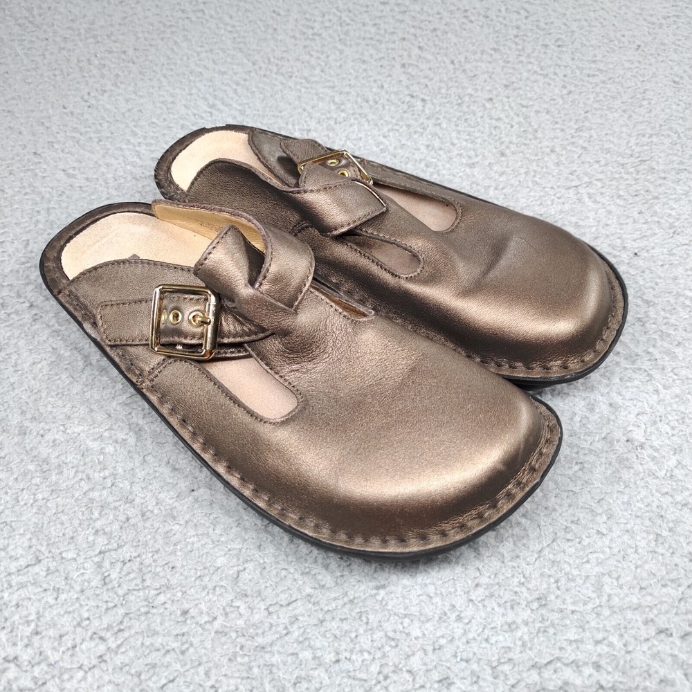 Alegria Classic Clog Sandal Women EU 36 / US 6 Bronze Metallic Leather ALG-201 - Picture 2 of 16
